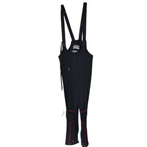 Salo Ski Bib Pants Mens Size 38 Made in Italy Vintage Stirrup Black (36-38x30)